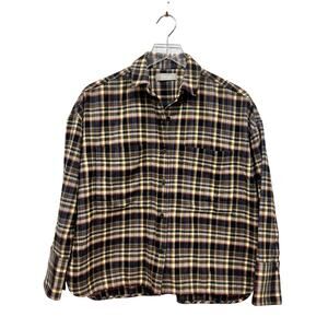 Everlane The Boxy Flannel Button-Down Shirt Plaid Cotton Size XS Grunge 90s